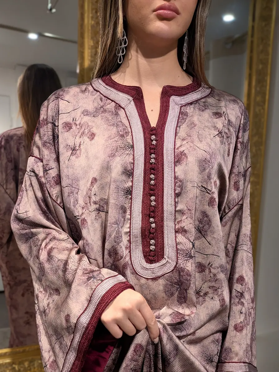 caftan imprimé bordeaux 3