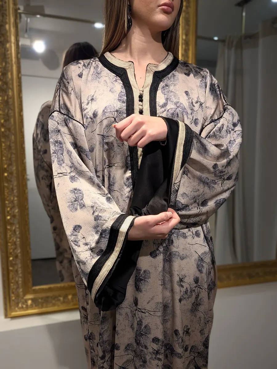 caftan imprimé noir 1