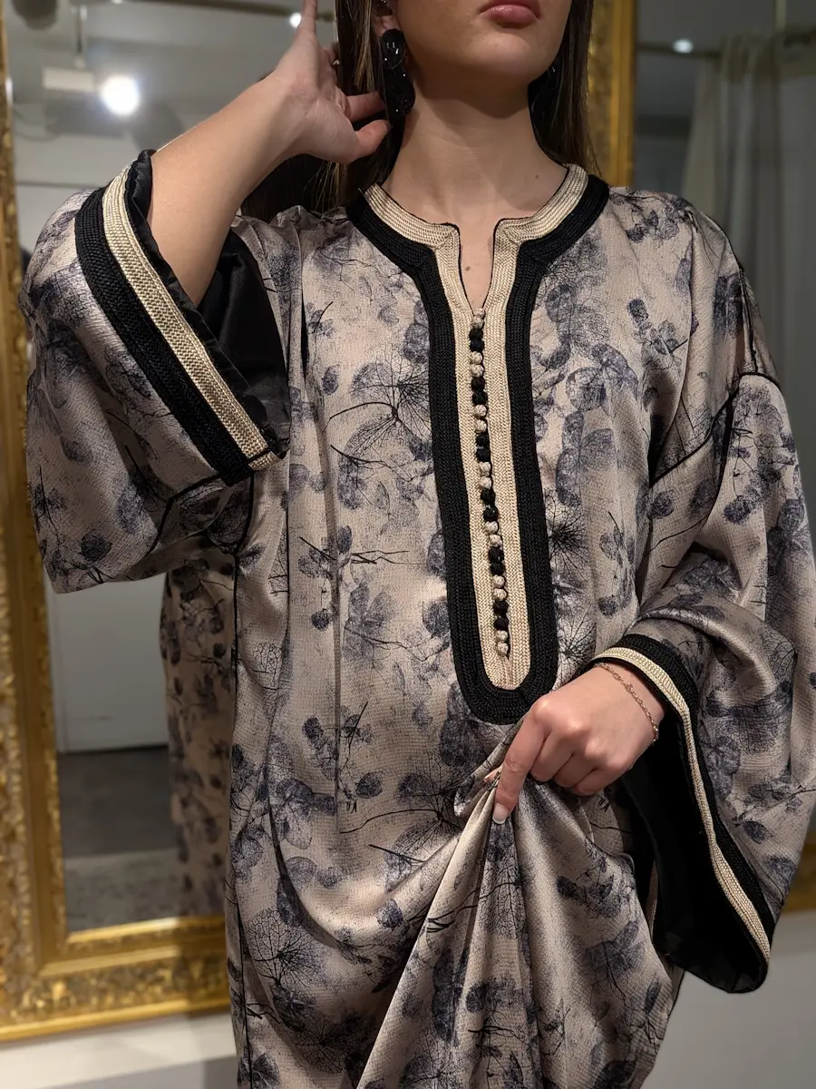 caftan imprimé noir 7