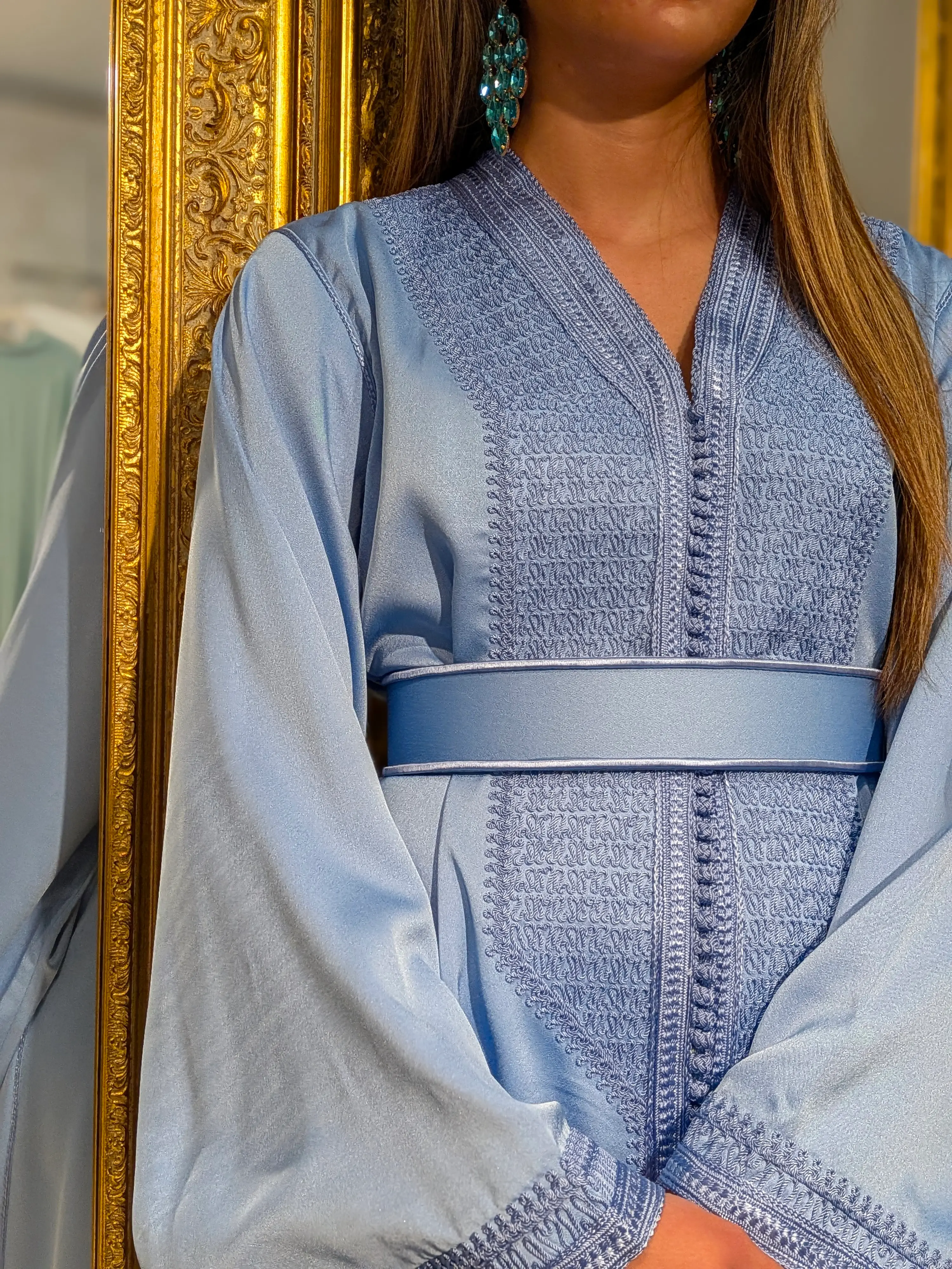 caftan broderie bleu ciel 11