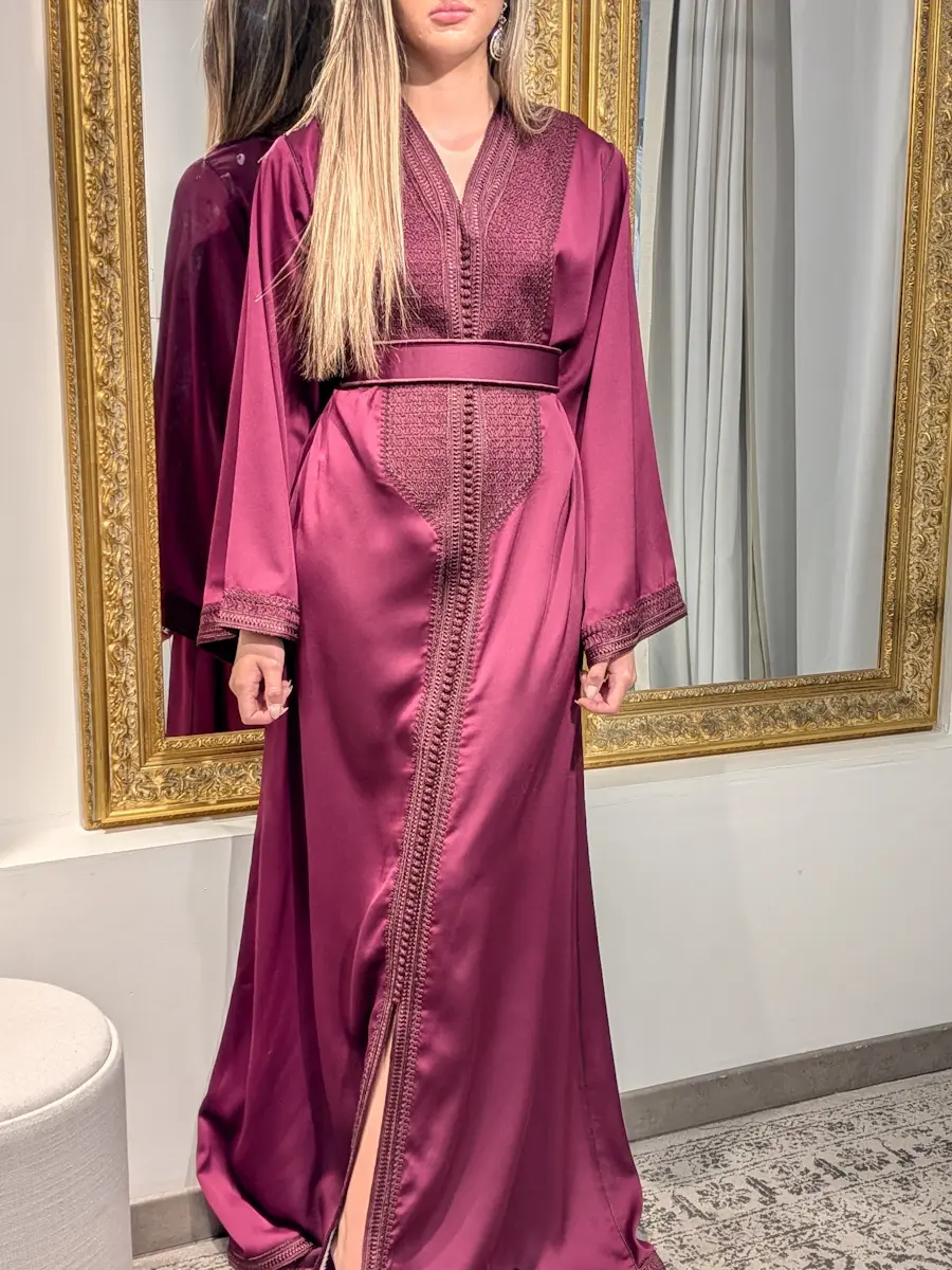 caftan broderie bordeaux 1