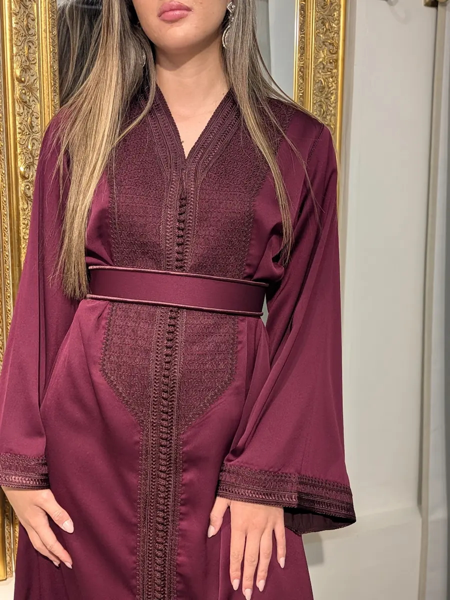 caftan broderie bordeaux 15