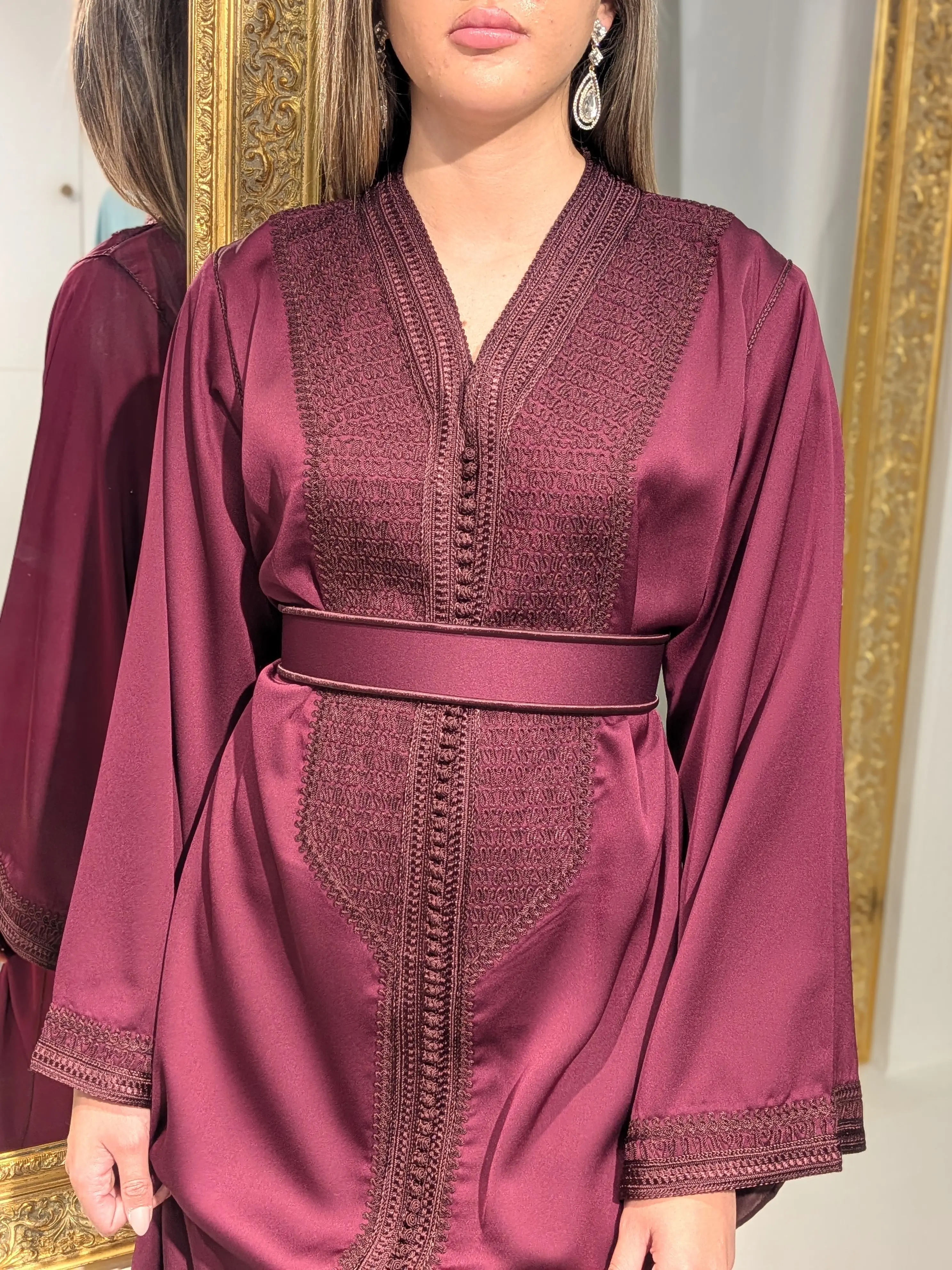 caftan broderie bordeaux 5