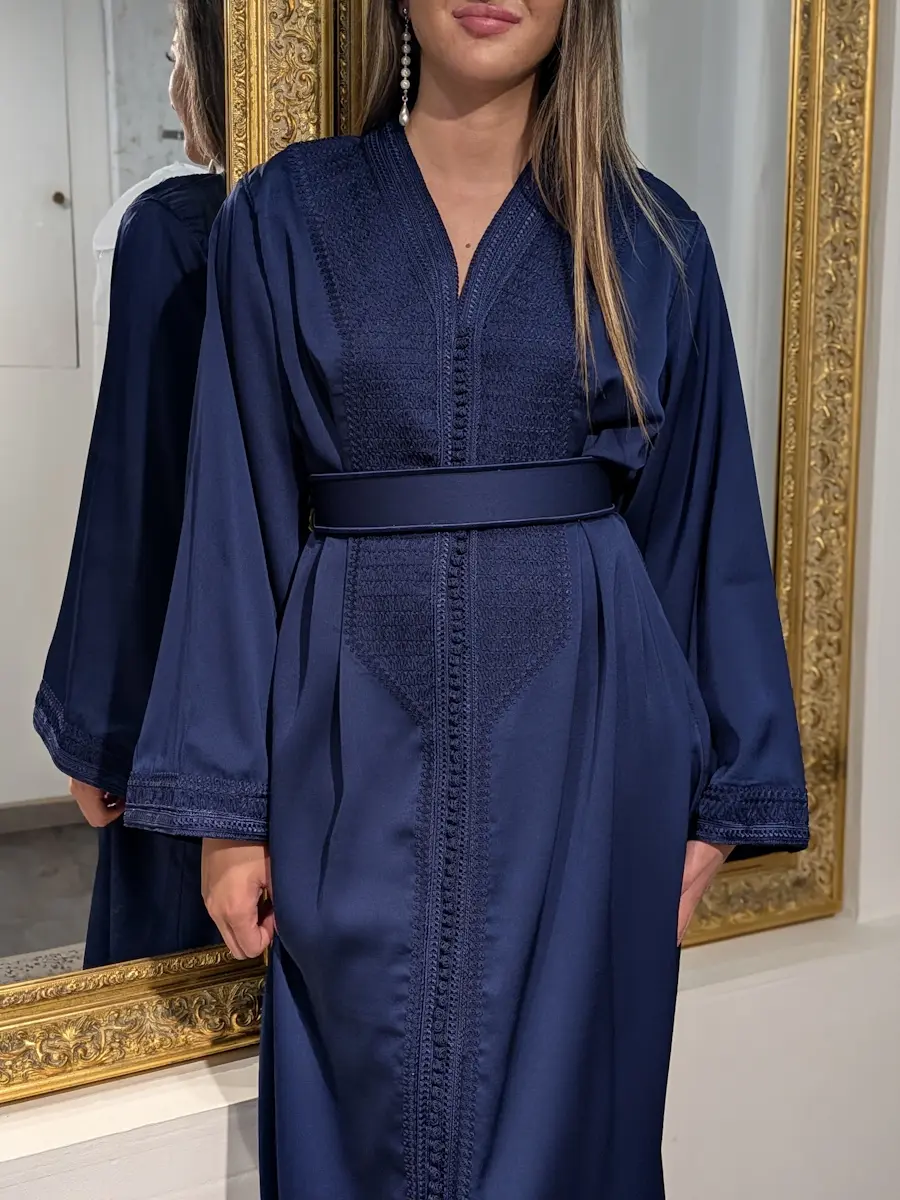 caftan broderie bleu jean (copie)