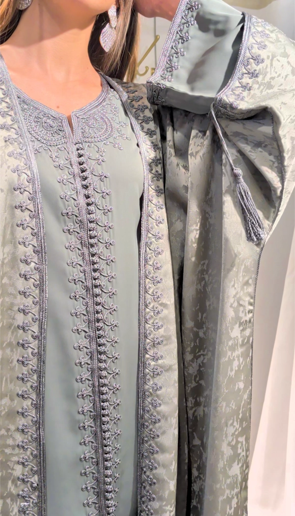kimono royal sauge artisanat marocain